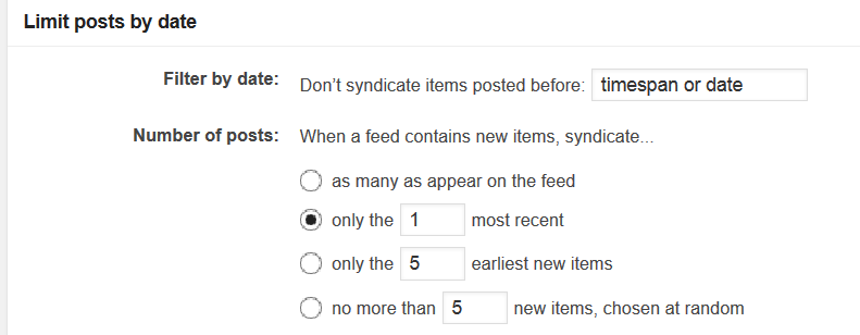 Syndication Limit Posts by Date