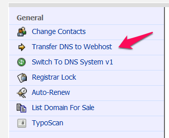 Transfer DNS to Webhost