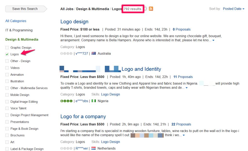 Examples of logo design jobs on Elance