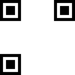 Position markers in the corner of QR codes