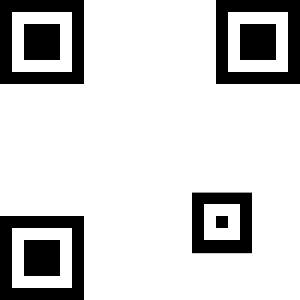 Fourth square in a QR code