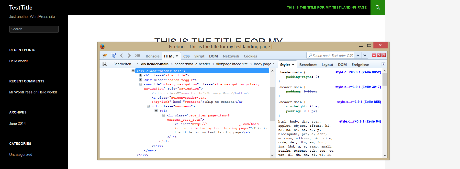 Get the HTML and CSS code with Firebug
